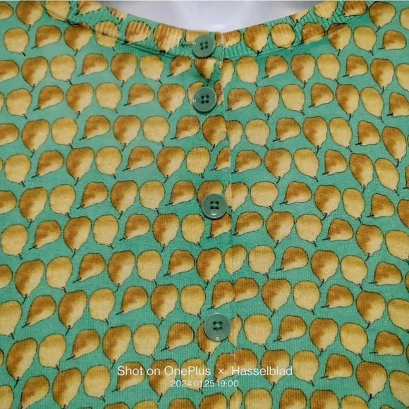 Talbots Size XLp Green Knit Pear Details Button Up back - Picture 7 of 8